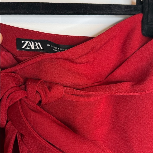 Zara crimson red bow skort skirt size small - Picture 4 of 6